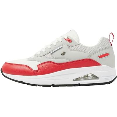 British Knights Lennox sneakers voor heren, lichtgrijs, wit, rood, 43 EU British Knights Lennox sneakers voor heren, lichtgrijs, wit, rood, 43 EU