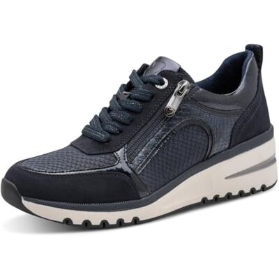 MARCO TOZZI Damessneakers, materiaalmix van textiel en synthetisch, uitneembaar voetbed, zachte binnenzool, zachte binnenvoering, veganistisch, comfortabel MARCO TOZZI Damessneakers, materiaalmix van textiel en synthetisch, uitneembaar voetbed, zachte binnenzool, zachte binnenvoering, veganistisch, comfortabel