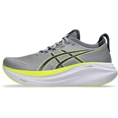 ASICS Gel-Nimbus 27 hardloopschoen voor heren, Gravel/Carrier Grijs, 46 EU ASICS Gel-Nimbus 27 hardloopschoen voor heren, Gravel/Carrier Grijs, 46 EU