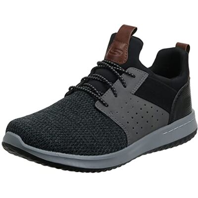 Skechers heren Delson-Camden sneaker - Klassieke pasvorm - Zwart/Groen - 13 Brede Skechers heren Delson-Camden sneaker - Klassieke pasvorm - Zwart/Groen - 13 Brede