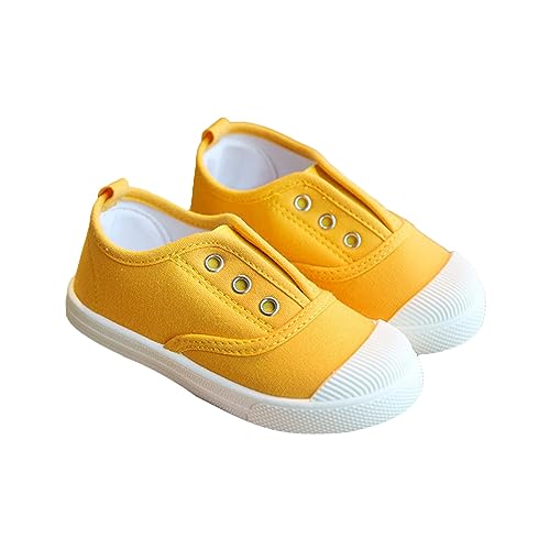 iOoppek Gymschoenen jongens 38 ademende jongens- en meisjesschoenen, indoor kinderschoenen, peuterschoenen schoenen jongens 33 herfst, geel, 30.5 EU