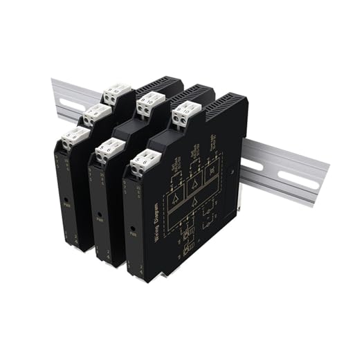 BADIKA Signaalisolatie Zender Signaalisolatie Ultradunne zender AC-signaalzender Multi Output 4-20MA 0-1A 0-2A ingang met voeding (spanning: PWR DC 20-40V, 2 IN 2 UIT) (Kleur: 0-10V uit