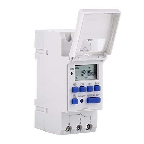 Aramox Digitale weektimer, DIN-rail-timer, digitale weektimer, schakelaar, elektronische programmeerbare timer, 15 A (AC/DC12 V)