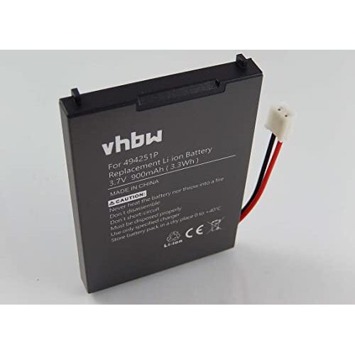 vhbw Li-Ion batterij 900 mAh (3,7 V) voor babyfoon, babymonitor Oricom Secure SC 703, 705, 710 zoals 494251p, BPCK1500LI.