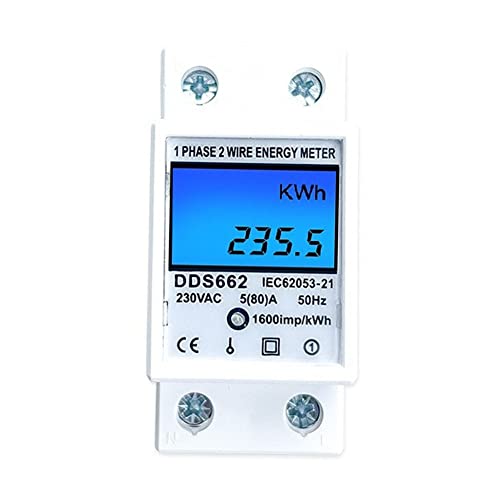 Luejnbogty Energiemeter, wit, digitale energiemeter, AC 220 V, kwh, spanning, stroom, energieverbruik, teller A