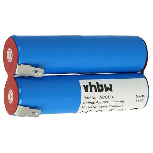 vhbw Accu 4 (2505) grasschaar, grassnijder vervangt Accu4, TBGD430MU (NiMH, 3000mAh, 4,8V) batterij