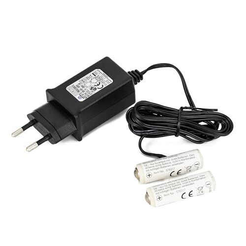 Hellum Batterijadapter, 3V voeding adapter batterij vervanging voor AA x 2 stuks batterijen, AA x 2 dummys batterijen vervangende voeding met 1,8 m voedingskabel voor batterij-aangedreven