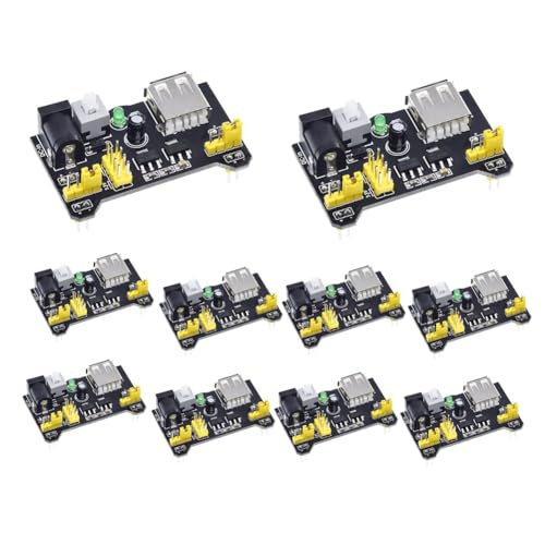 AMIUHOUN 10 STKS voor MB102 Broodplank Voeding Module Set Kit 2-Way 3.3V 5V voor MB102 Broodplank Module Set