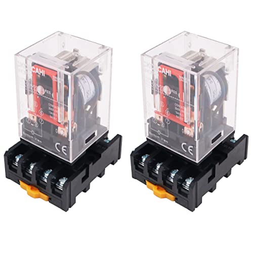 WANGCL 2 ST DC 24 V Relais Algemene Doel Relais DPDT Relais 2NO+2NC 8Pin met Socket Base