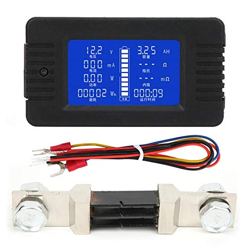 Fafeicy PZEM-015 batterijtestdetector, 0-200V LCD digitale display multifunctionele batterijmeter, met 300A shunt, 1% meetnauwkeurigheid(300A)