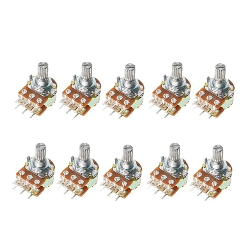 FUYUMIC 10 stuks potentiometer WH148 6Pin 15 mm as met moer en ring lineaire potentiometer B1K B2K B5K B10K B20K B50K B100K B500K B1M (maat : 1 K Ohm)