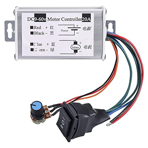 AMIUHOUN PWM DC Motor Snelheidsregelaar DC 9 V 12 24 48 60 20A Omkeerbare Motor Snelheidsregelaar Regulator Driver PWM