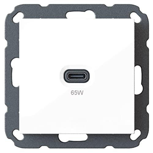 Ehmann USB-C 65 Watt lader/lader 6560x0000 voor huisinstallatie, voor gangbare schakelaarprogramma's (55x55mm), Power Delivery, T65.00 Professional