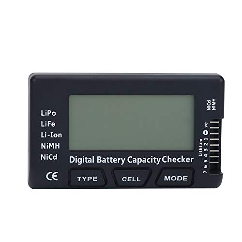 NIZUUONE Digitale Batterijcapaciteitscontrole Spanningstester Detector LiPo LiFe NiMH Lithium-ionbatterijmeter Zwart