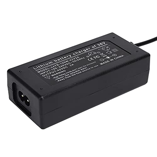 Dpofirs 42V 2A Voeding, DC 5.5mm Universele Lithium Batterijlader Geschikt voor Elektrische Auto Batterijen, Lithium Batterij Voeding voor 36V Lithium-ion Batterijen AC 100-240V(EU)