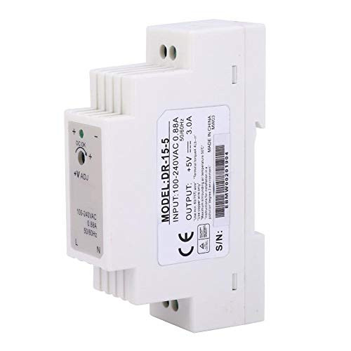 FTVOGUE DR-15-5 DIN-rail voeding, 15 W, 5 V, 3 A, DIN rails, schakelende voeding, DIN-railvoeding