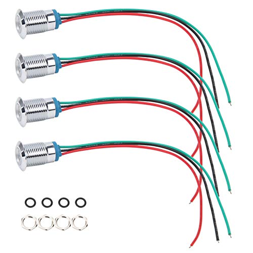 Astibym Metalen Dual Color LED LED-indicatielampje 12mm Indicator 110-220V voor computermodificatie voor automodificatie(Red green, Pisa Leaning Tower Type)