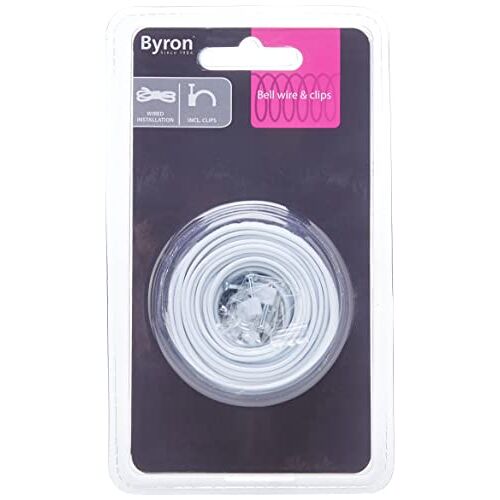 Byron 7200, 9 M draad voor bedrade deurbellen, inclusief clips