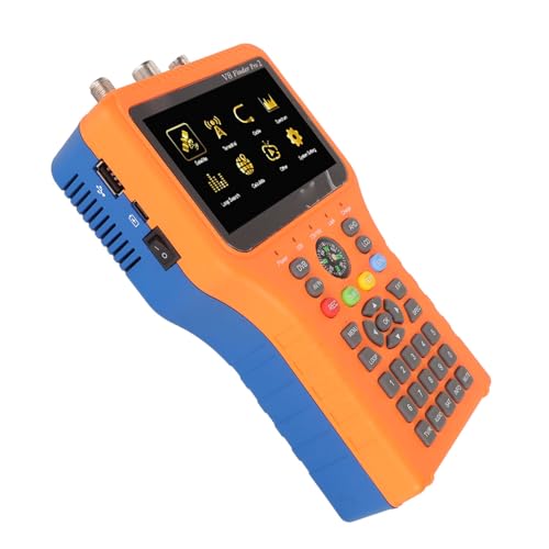 ASHATA V8 Finder Pro Satellietzoekermeter SAT-zoeker, Signaalzoekermeter, S2X S2 S T2 T C ATSC-C-signaalontvanger, H.264 Digitale Satellietdetector Satellietherkenning (EU-stekker)