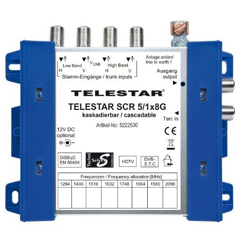 Telestar SCR 5/1x8 G (incl. stekkeradapter) kabelloplossing