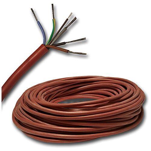 EBROM Siliconen kabel bijv. voor uw sauna SIHF 5x1,5 mm² per meter gesneden op uw behoeften 5x1,5 mm2