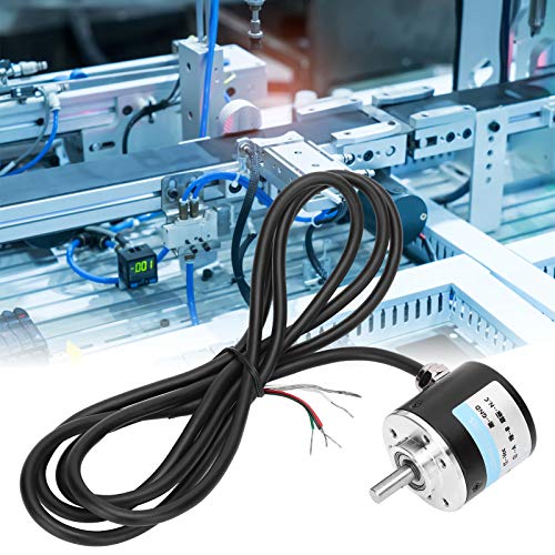 Kuuleyn Incrementele encoder, encoder 3000-6000 tpm AB 2-fasen incrementele 5-24 V DC massieve as-encoder voor kantoorautomatiseringstechniek(100B)