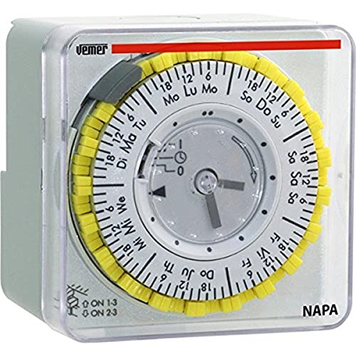 VEMER VP885800 elektromechanische timer Napa-W, lichtgrijs