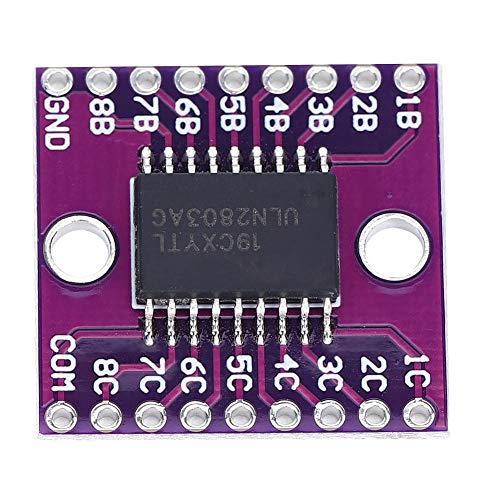 Fafeicy 2 stuks Darlington Transistor Arrays Module, ULN2803A Arrays Driver Module, Industrieel Elektrisch Accessoire, Paars, Ingebouwde 8-Bit MCU, voor Monitor Indoor Air Quality