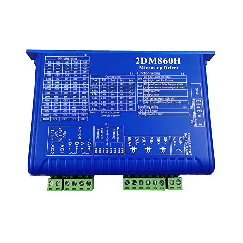 Oikabio Digitale 2-fasenregelaar, 2DM860H, 2,1 A-8,4 A, 24-110 VDC, 18-80 VAC, universeel, voor CNC-graveermachine met NEMA34-motor