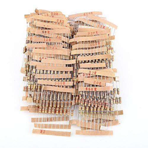 BiuZi Weerstand 1000 stuks 1 / 2 W houtskoolweerstanden 1-10 m ohm weerstanden assortiment kit