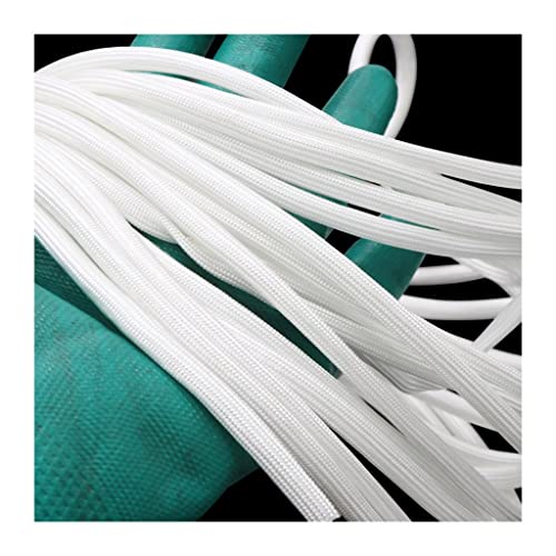 MOZTO Gevlochten Glasvezel Mouw 600 Deg. C Hoge Temperatuur Glasvezel Buis Glasvezel Sleeving, For Diy Tubing Kabel Mouwen 1 Pcs (Color : White, Size : 3mm x 5meters)