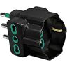 Fanton 82641-E Adapter 3-voudige Italiaanse stekker 2P+T 16A 2 Italiaanse tweepaspoortbussen 2P+T 16A 1 tweevoudig Italiaans/Duits stopcontact 2P+T 16A zwart