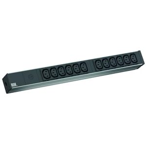 Bachmann IT PDU Alu 19" 1HE 12 x C13 aansluiting, stroomkabel C14-stekker Bachmann IT PDU Alu 19" 1HE 12 x C13 aansluiting, stroomkabel C14-stekker