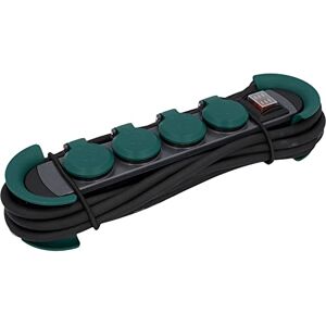 Unitec stekkerdoos 31011 - 4 stopcontacten IP44 zwart en groen Unitec stekkerdoos 31011 - 4 stopcontacten IP44 zwart en groen