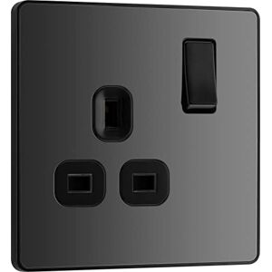 British General BG Electrical Evolve enkel geschakeld stopcontact, 13A, zwart chroom British General BG Electrical Evolve enkel geschakeld stopcontact, 13A, zwart chroom