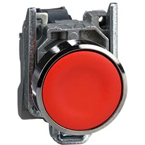 Schneider Electric Harmony XB4 Drukknopschakelaar, metaal, veerterugkeer, 1NC, 22 mm montage, ongemarkeerd, Flush Operator profiel, XB4BA42, rood Schneider Electric Harmony XB4 Drukknopschakelaar, metaal, veerterugkeer, 1NC, 22 mm montage, ongemarkeerd, Flush Operator profiel, XB4BA42, rood