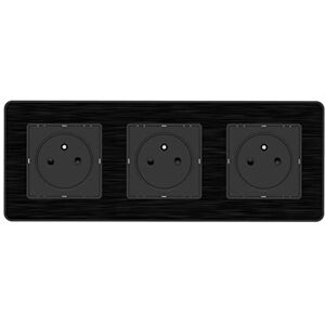Zenitech Kouro Zwarte Driepolige Stopcontact - Inbouwcontactdoos Zenitech Kouro Zwarte Driepolige Stopcontact - Inbouwcontactdoos