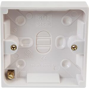 PRO-ELEC Pro Elec PE01009 1-bende witte opbouwmontage Pattress Box 16mm PRO-ELEC Pro Elec PE01009 1-bende witte opbouwmontage Pattress Box 16mm