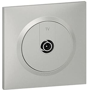Legrand DOOXIE tv-stopcontact met vierkante aluminium plaat en klauwen blisterverpakking Legrand DOOXIE tv-stopcontact met vierkante aluminium plaat en klauwen blisterverpakking