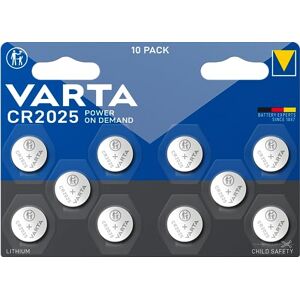 Varta Batterijen Knoopcellen CR2025, verpakking van 10, Power on Demand, Lithium, 3V, kindveilige verpakking, voor Smart Home apparaten, autosleutels Varta Batterijen Knoopcellen CR2025, verpakking van 10, Power on Demand, Lithium, 3V, kindveilige verpakking, voor Smart Home apparaten, autosleutels