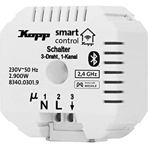 Kopp Smart-Control schakelactor, 1 kanaal, 3-draad, Smart-Home Bluetooth-mesh-technologie, Amazon Alexa, Google Home, 834003019 Kopp Smart-Control schakelactor, 1 kanaal, 3-draad, Smart-Home Bluetooth-mesh-technologie, Amazon Alexa, Google Home, 834003019