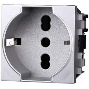 ETTROIT Bticino Serie Stopcontact - 16A, Grijs, Serie Space, Schuko ETTROIT Bticino Serie Stopcontact - 16A, Grijs, Serie Space, Schuko