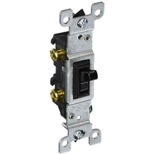 Leviton 1451-2E, 15 A, 120 volt, ondergedompeld, eenpolig, AC pieptschakelaar, identificeergraad, grond, zwart Leviton 1451-2E, 15 A, 120 volt, ondergedompeld, eenpolig, AC pieptschakelaar, identificeergraad, grond, zwart
