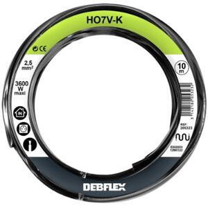 DEBFLEX Flexibele PVC-kabel - HO7V-K - 2,5mm² - 10m - Zwart DEBFLEX Flexibele PVC-kabel - HO7V-K - 2,5mm² - 10m - Zwart