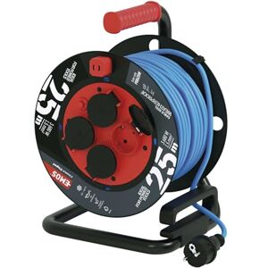 EMOS P08625W - Weerbestendige kabelhaspel 25m, 4 stopcontacten, blauw EMOS P08625W - Weerbestendige kabelhaspel 25m, 4 stopcontacten, blauw