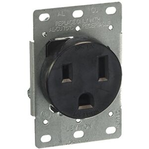Leviton 5374-S00 50 Amp, 250 Volt, inbouwhouder, recht blad, industriële kwaliteit, aarding, zwart, 1-pack Leviton 5374-S00 50 Amp, 250 Volt, inbouwhouder, recht blad, industriële kwaliteit, aarding, zwart, 1-pack