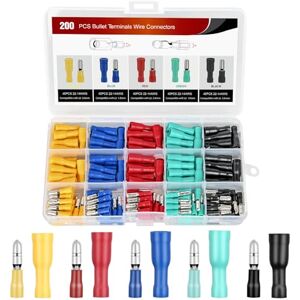 Nilight 200 STKS Bullet Terminals Draad connectoren AWG 22-10 Vrouwelijke & Mannelijke Bullet Butt Geïsoleerde Waterdichte Elektrische Connector Kit voor Automotive Marine Elektrische Bedrading Nilight 200 STKS Bullet Terminals Draad connectoren AWG 22-10 Vrouwelijke & Mannelijke Bullet Butt Geïsoleerde Waterdichte Elektrische Connector Kit voor Automotive Marine Elektrische Bedrading