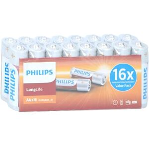 Philips Longlife AA-batterijen, 16 stuks Philips Longlife AA-batterijen, 16 stuks
