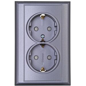 Heinrich Kopp - Kopp 2-fach Steckdose - Zilver - Schuko stopcontact Heinrich Kopp - Kopp 2-fach Steckdose - Zilver - Schuko stopcontact