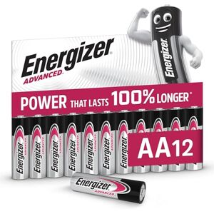 Energizer Geavanceerde AA-batterijen, 1,5 V alkaline, 12 dubbele A-batterijen, vermogen dat 100 procent langer meegaat, ideaal voor apparaten met een hoge afvoer, 10 jaar houdbaarheid, 0 procent Energizer Geavanceerde AA-batterijen, 1,5 V alkaline, 12 dubbele A-batterijen, vermogen dat 100 procent langer meegaat, ideaal voor apparaten met een hoge afvoer, 10 jaar houdbaarheid, 0 procent